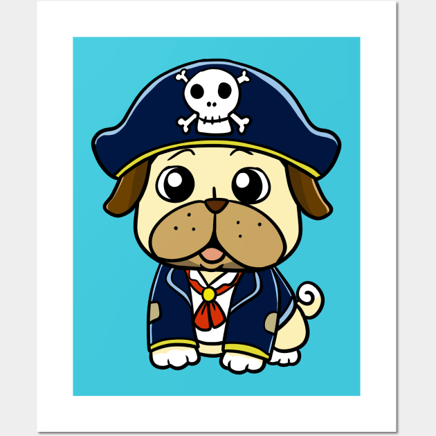 Pirate Pug Wall Art by WildSloths